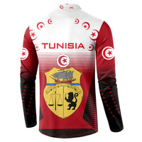 Tunisia Patriotic Button Sweatshirt with National Crest, Crescent Star and Country Map