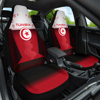 Tunisia Patriotic Car Seat Cover with National Crest, Crescent Star and Country Map