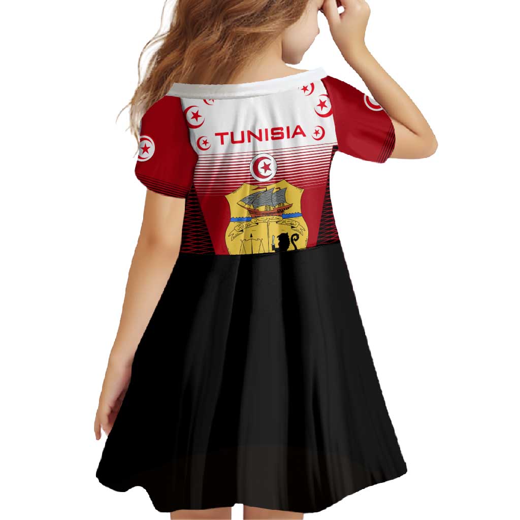 Tunisia Patriotic Family Matching Long Sleeve Bodycon Dress and Hawaiian Shirt with National Crest, Crescent Star and Country Map