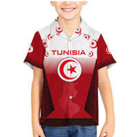Tunisia Patriotic Family Matching Mermaid Dress and Hawaiian Shirt with National Crest, Crescent Star and Country Map