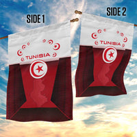 Tunisia Patriotic Garden Flag with National Crest, Crescent Star and Country Map