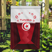 Tunisia Patriotic Garden Flag with National Crest, Crescent Star and Country Map