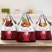 Tunisia Patriotic Grocery Bag with National Crest, Crescent Star and Country Map