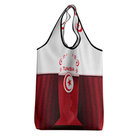 Tunisia Patriotic Grocery Bag with National Crest, Crescent Star and Country Map
