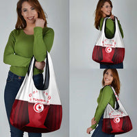 Tunisia Patriotic Grocery Bag with National Crest, Crescent Star and Country Map