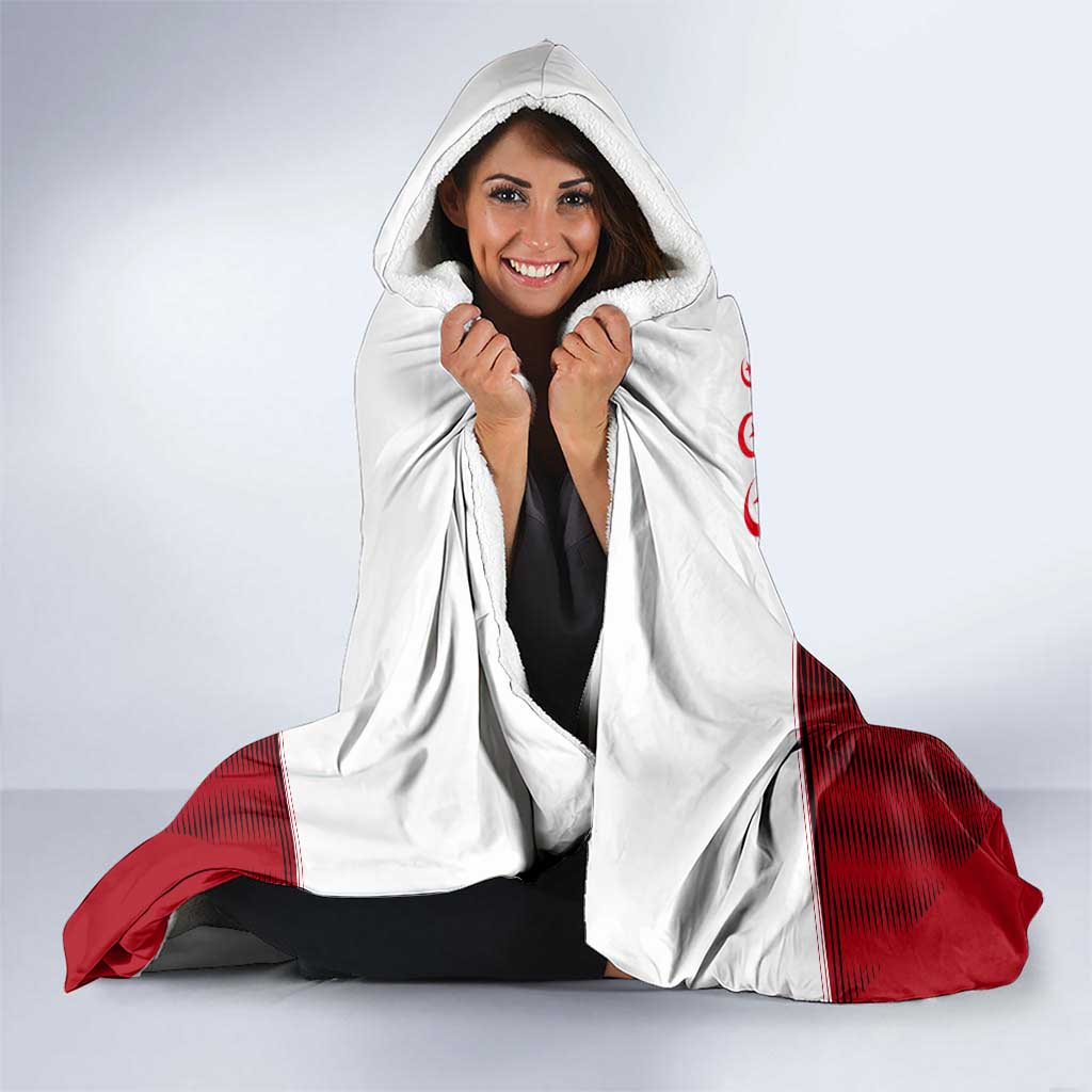 Tunisia Patriotic Hooded Blanket with National Crest, Crescent Star and Country Map