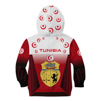 Tunisia Patriotic Kid Hoodie with National Crest, Crescent Star and Country Map