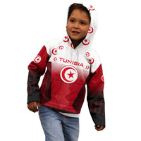 Tunisia Patriotic Kid Hoodie with National Crest, Crescent Star and Country Map
