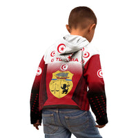 Tunisia Patriotic Kid Hoodie with National Crest, Crescent Star and Country Map