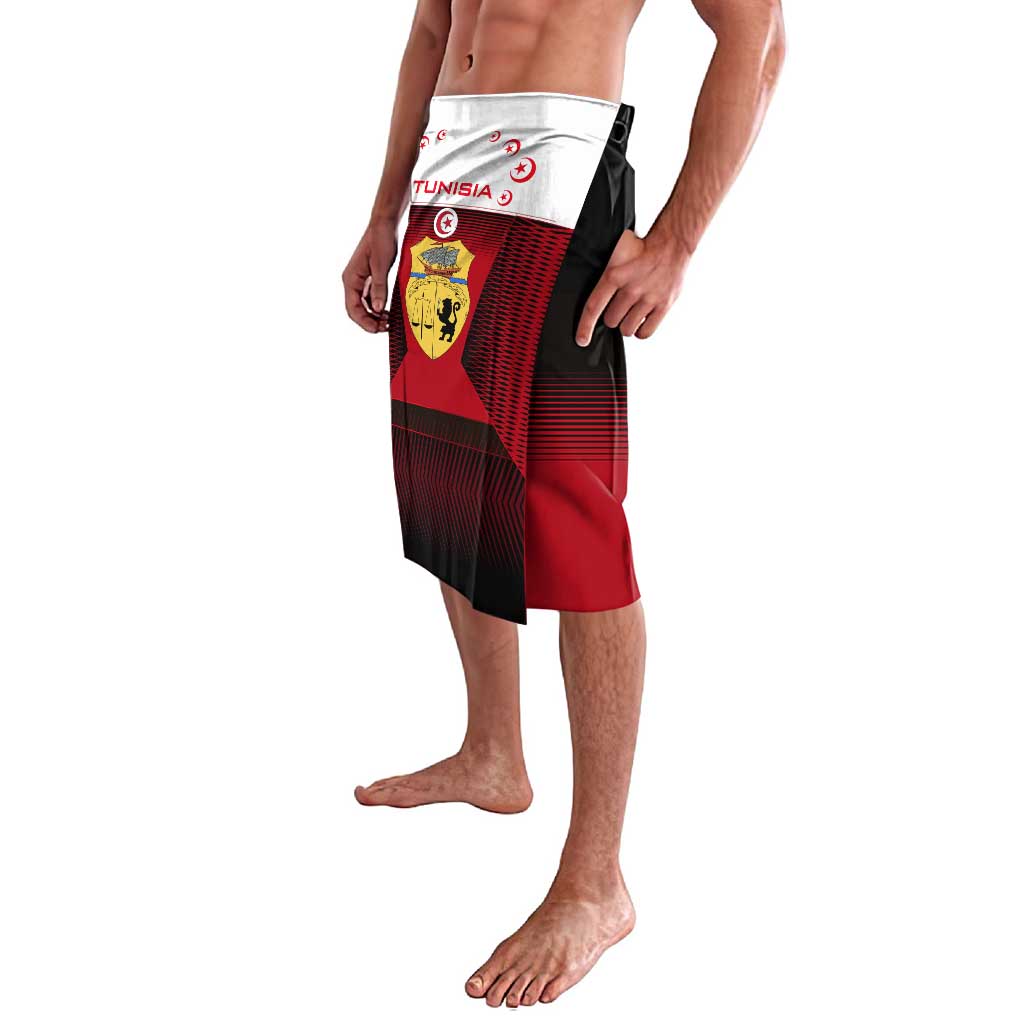 Tunisia Patriotic Lavalava with National Crest, Crescent Star and Country Map