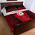 Tunisia Patriotic Quilt Bed Set with National Crest, Crescent Star and Country Map