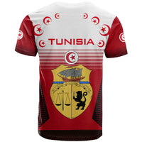 Tunisia Patriotic T Shirt with National Crest, Crescent Star and Country Map