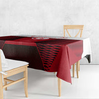 Tunisia Patriotic Tablecloth with National Crest, Crescent Star and Country Map