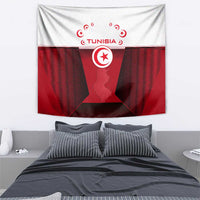 Tunisia Patriotic Tapestry with National Crest, Crescent Star and Country Map