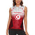 Tunisia Patriotic Women Sleeveless Polo Shirt with National Crest, Crescent Star and Country Map