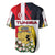 Tunisia Baseball Jersey with Camel, Jasmine Flowers, and National Flag Design