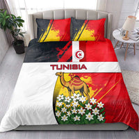 Tunisia Bedding Set with Camel, Jasmine Flowers, and National Flag Design