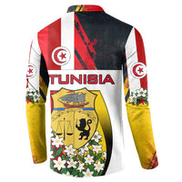 Tunisia Button Sweatshirt with Camel, Jasmine Flowers, and National Flag Design
