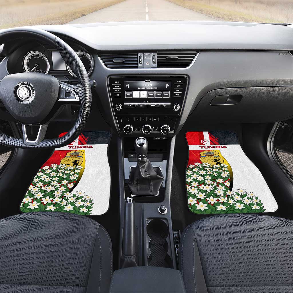 Tunisia Car Mats with Camel, Jasmine Flowers, and National Flag Design