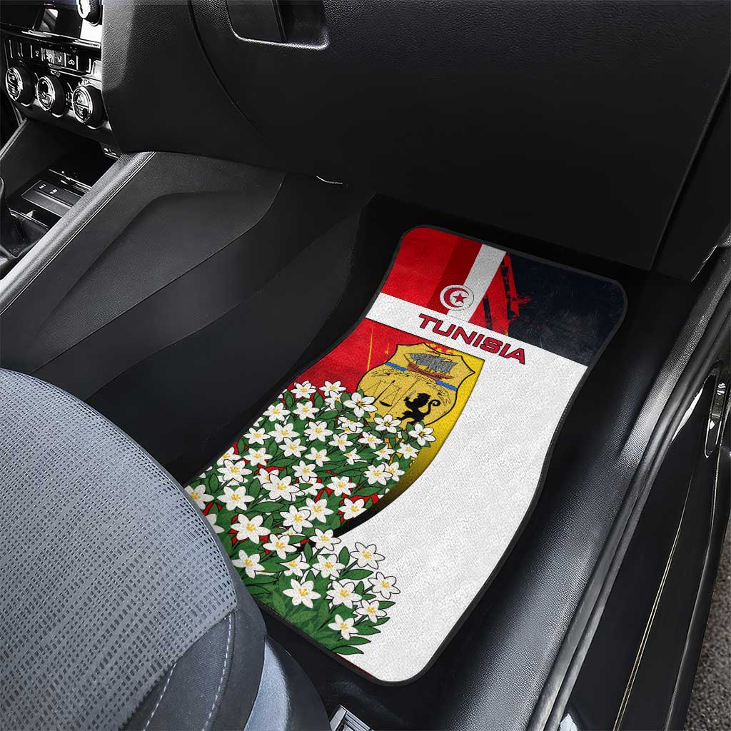 Tunisia Car Mats with Camel, Jasmine Flowers, and National Flag Design