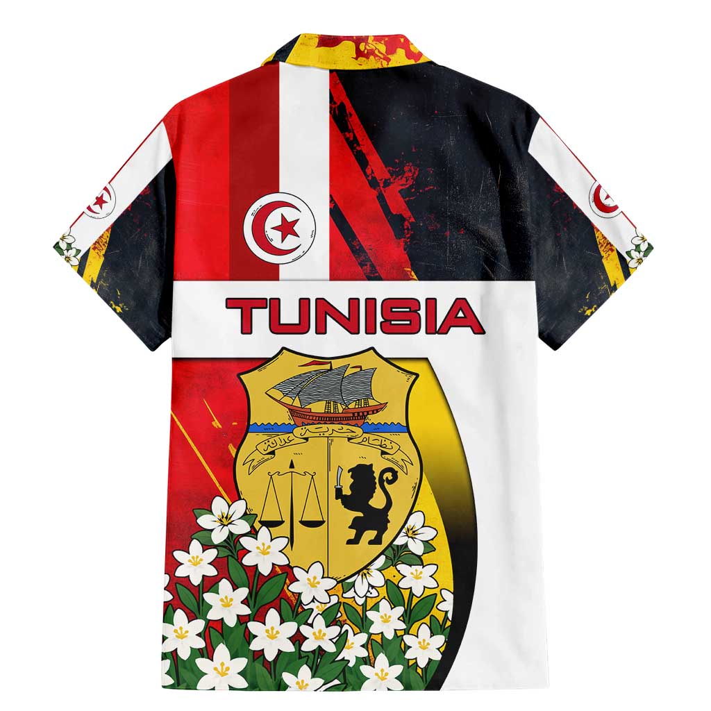 Tunisia Family Matching Mermaid Dress and Hawaiian Shirt with Camel, Jasmine Flowers, and National Flag Design