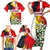 Tunisia Family Matching Short Sleeve Bodycon Dress and Hawaiian Shirt with Camel, Jasmine Flowers, and National Flag Design