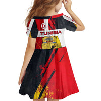 Tunisia Family Matching Tank Maxi Dress and Hawaiian Shirt with Camel, Jasmine Flowers, and National Flag Design