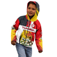 Tunisia Kid Hoodie with Camel, Jasmine Flowers, and National Flag Design