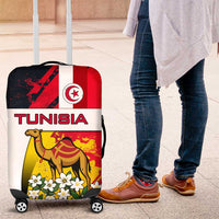 Tunisia Luggage Cover with Camel, Jasmine Flowers, and National Flag Design