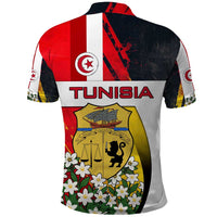 Tunisia Polo Shirt with Camel, Jasmine Flowers, and National Flag Design