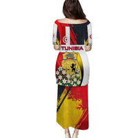 Tunisia Puletasi with Camel, Jasmine Flowers, and National Flag Design