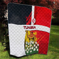 Tunisia Quilt with Camel, Jasmine Flowers, and National Flag Design