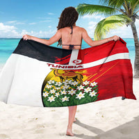 Tunisia Sarong with Camel, Jasmine Flowers, and National Flag Design