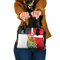 Tunisia Shoulder Handbag with Camel, Jasmine Flowers, and National Flag Design