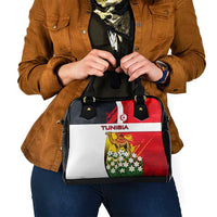 Tunisia Shoulder Handbag with Camel, Jasmine Flowers, and National Flag Design