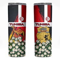 Tunisia Skinny Tumbler with Camel, Jasmine Flowers, and National Flag Design