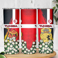 Tunisia Skinny Tumbler with Camel, Jasmine Flowers, and National Flag Design