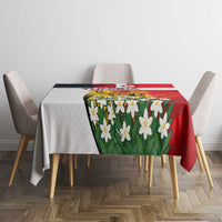Tunisia Tablecloth with Camel, Jasmine Flowers, and National Flag Design