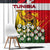 Tunisia Window Curtain with Camel, Jasmine Flowers, and National Flag Design
