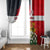 Tunisia Window Curtain with Camel, Jasmine Flowers, and National Flag Design