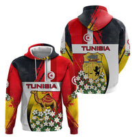 Tunisia Zip Hoodie with Camel, Jasmine Flowers, and National Flag Design