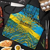 Rwanda Independence Day Apron Tribal Geometric Pattern - National Coat Of Arms And Sunburst