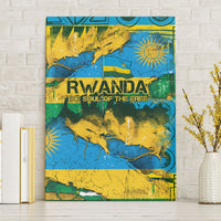 Rwanda Independence Day Canvas Wall Art Distressed Grunge Flag Design - Broken Chains And 1962 Graphic