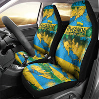 Rwanda Independence Day Car Seat Cover Distressed Grunge Flag Design - Broken Chains And 1962 Graphic