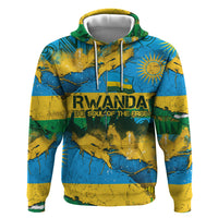 Rwanda Independence Day Hoodie Distressed Grunge Flag Design - Broken Chains And 1962 Graphic
