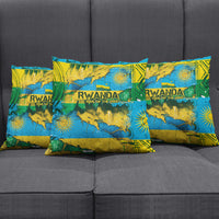 Rwanda Independence Day Pillow Cover Distressed Grunge Flag Design - Broken Chains And 1962 Graphic