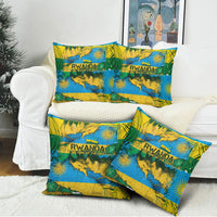 Rwanda Independence Day Pillow Cover Distressed Grunge Flag Design - Broken Chains And 1962 Graphic