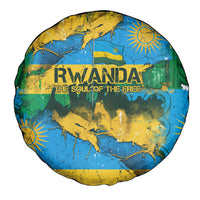 Rwanda Independence Day Spare Tire Cover Distressed Grunge Flag Design - Broken Chains And 1962 Graphic