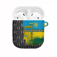Rwanda Independence Day Unite Paix Progres AirPods Case African Geometric Pattern - Power Fist And Coffee Branch Art