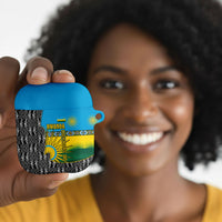 Rwanda Independence Day Unite Paix Progres AirPods Case African Geometric Pattern - Power Fist And Coffee Branch Art